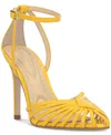 Jessica Simpson Paveri Ankle Strap Pointed Toe Pump In Golden Lemon Patent