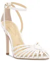 Jessica Simpson Paveri Ankle Strap Pointed Toe Pump In White Lizard