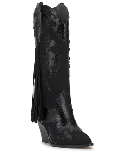 Jessica Simpson Women's Piarin Tall Fringe Western Cowboy Boots In Multi
