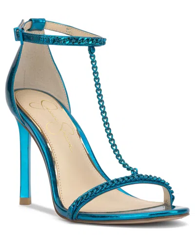 Jessica Simpson Women's Qiven T-strap Dress Sandals In Amalfi Blue