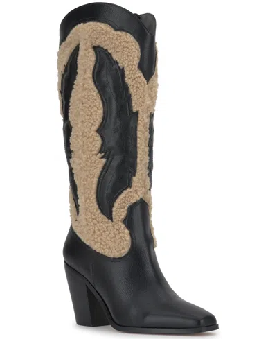 Jessica Simpson Women's Raevini Tall Western Cowboy Boots In Black,natural