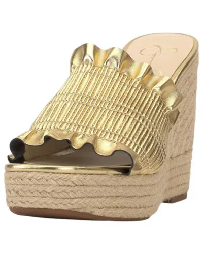 Jessica Simpson Women's Serilda Espadrille Platform Wedge Sandals In Rich Gold In Multi