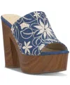 Jessica Simpson Shelbie Platform Sandal In Medium Blue Denim