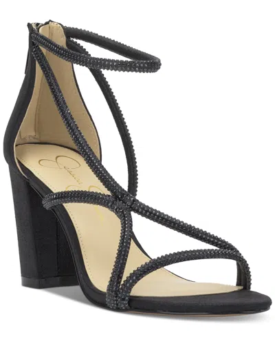 Jessica Simpson Women's Shiny Rhinestone Block-heel Dress Sandals