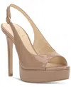 Jessica Simpson Women's Sibilla Slingback Platform Stiletto Pumps In Chai Latte Patent