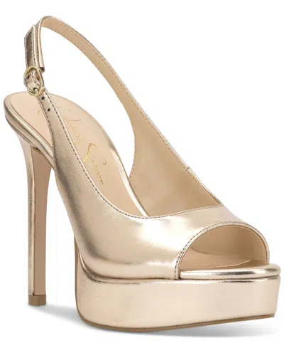 Jessica Simpson Women's Sibilla Slingback Platform Stiletto Pumps In Champagne Metallic