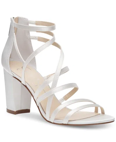 Jessica Simpson Women's Stassey Bridal Strappy Block-heel Sandals In White