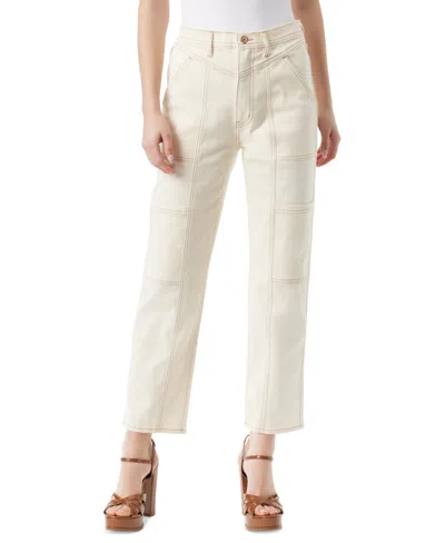 Jessica Simpson Women's Straight-leg Cargo Ankle Pants In Ecru