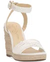 Jessica Simpson Talise Ankle Strap Espadrille Platform Wedge Sandal In Bright White