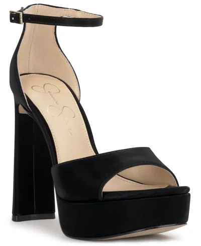 Jessica Simpson Women's Telxia Blade-heel Platform Dress Sandals In Black