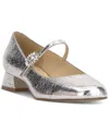 Jessica Simpson Women's Treen Block-heel Mary Jane Pumps In Silver Crinkle Metallic