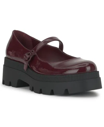 Jessica Simpson Women's Uvelia Platform Mary Jane Loafers In Burgundy