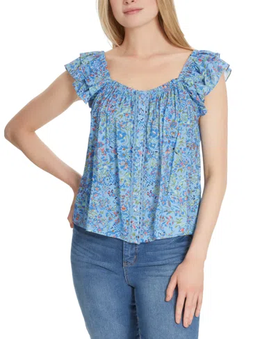 Jessica Simpson Women's Violetta Flutter-sleeve Top In Defined Blossoms