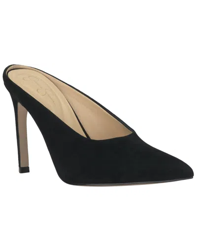 Jessica Simpson Women's Wilix Pointed Toe High-heel Dress Mules In Black Suede