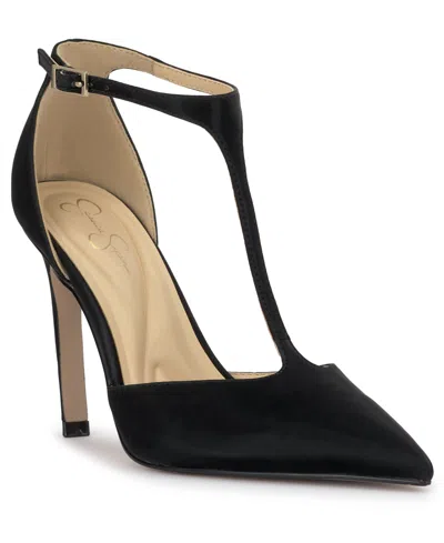 Jessica Simpson Women's Willna T-strap Pointed-toe Pumps In Black