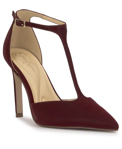 Jessica Simpson Women's Willna T-strap Pointed-toe Pumps In Brown