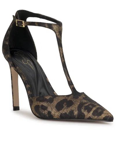 Jessica Simpson Women's Willna T-strap Pointed-toe Pumps In Multi