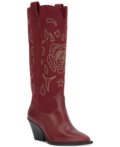 Jessica Simpson Women's Zodra Tall Western Cowboy Boots In Red