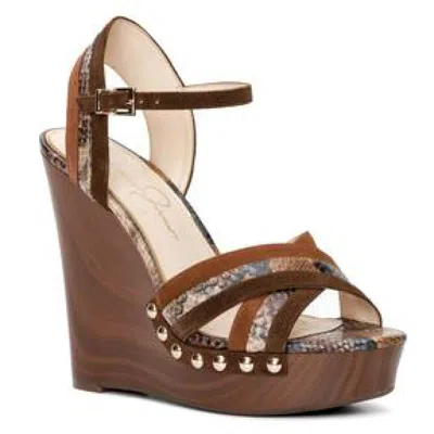 Jessica Simpson Womens Leather Ankle Strap Platform Sandals In Multi