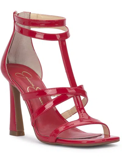 Jessica Simpson Womens Leather Strappy Heels In Multi