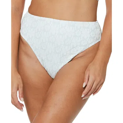 Jessica Simpson Womens Metallic Printed Swim Bottom Separates In White