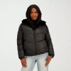 Jessica Simpson Womens Reversible Midweight Puffer Jacket In Black