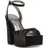 Jessica Simpson Womens Rhinestone Man Made Ankle Strap In Black