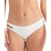Jessica Simpson Womens Metallic Printed Swim Bottom Separates In White