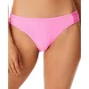 Jessica Simpson Sweet Daisy Womens High Waist Textured Swim Bottom Separates In Pink