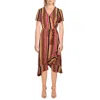 Jessica Simpson Womens Striped Hi-low Wrap Dress In Multi