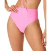 Jessica Simpson Sweet Daisy Womens High Waist Textured Swim Bottom Separates In Multi