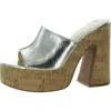 Jessica Simpson Xona2 Womens Peep Toe Slip On Platform Sandals In Silver