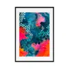 Jessica Slack Studio Blue / Orange Tangerine Skies - Contemporary Abstract Print In Multi