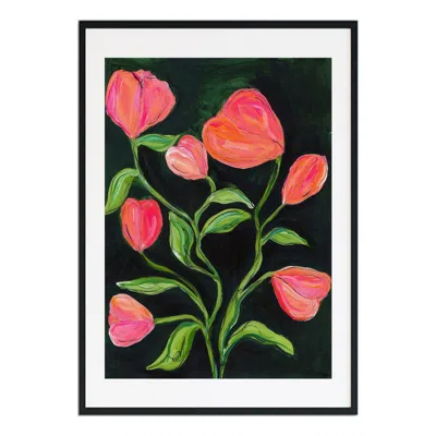 Jessica Slack Studio Green / Pink / Orange Taking Root - Large Abstract Print In Multi