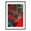 Jessica Slack Studio Red / Green Rosemary & Cranberry Spritz: Large Abstract Print In Red