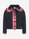 JESSIE AND JAMES & RED CHECK FRILLY JACKET 6 YRS BLUE