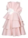 Jessie And James Asymmetric Layered Dress In Pink