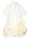 Jessie And James Floral-appliqué Dress In Neutrals