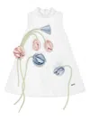 Jessie And James Floral-appliqué Dress In White