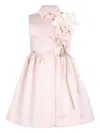 Jessie And James Floral-appliqué Shirt Dress In Pink