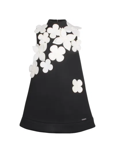 Jessie And James Kids' Floral Dress In Black
