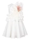 Jessie And James Floral Ruffle Dress In White