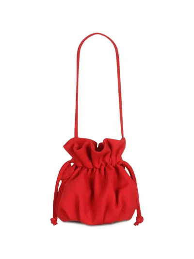 Jessie And James Kids' Flower-appliqué Drawstring Bag In Red