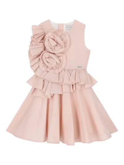 Jessie And James Kids' Flower-applique Sleeveless Dress In Pink
