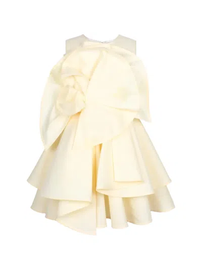 Jessie And James Flower-ruffle Dress In Yellow