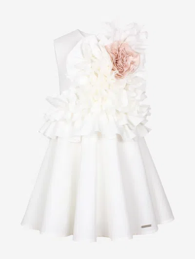 Jessie And James Babies'  Girls Adage Ruffle Flower Dress In White