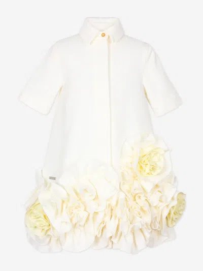 Jessie And James Babies'  Girls Dream On Frilly Flower Dress In Ivory