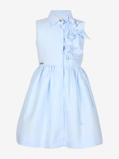 Jessie And James Babies'  Girls Evergreen Flower Dress In Blue