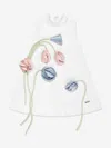 Jessie And James Floral-appliqué Dress In White