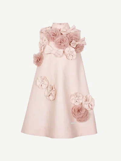 Jessie And James Kids' Girls Flowers And Bows Dress In Pink